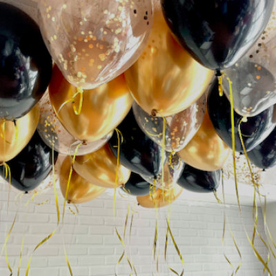 Конфетти золото, пастель чёрный, хром золото - 15шт